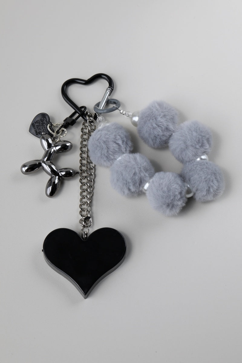 Heartbeat Safety Alarm Charm Collection (fuzzy black puppy black set)