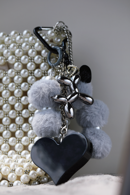 Heartbeat Safety Alarm Charm Collection (fuzzy black puppy black set)