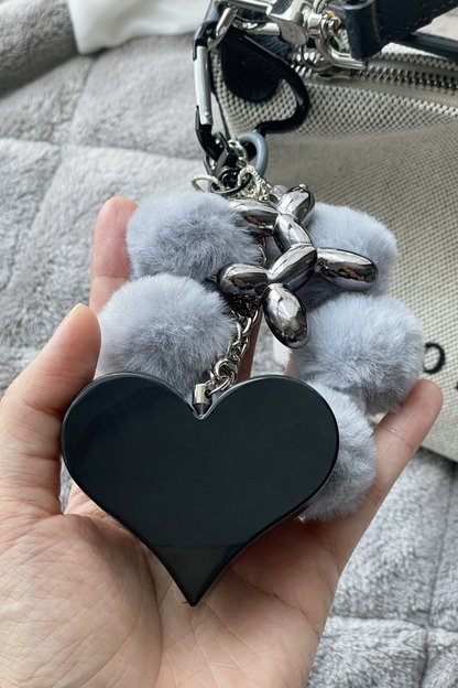 Heartbeat Safety Alarm Charm Collection (fuzzy black puppy black set)