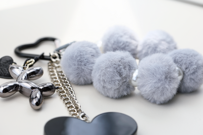 Heartbeat Safety Alarm Charm Collection (fuzzy black puppy black set)