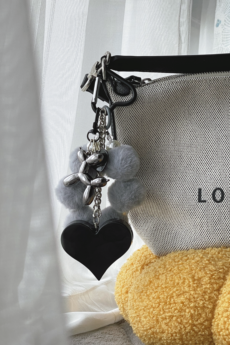 Heartbeat Safety Alarm Charm Collection (fuzzy black puppy black set)