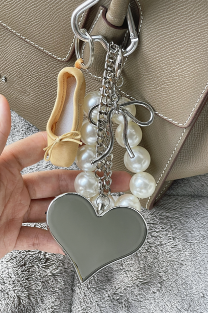 Heartbeat Safety Alarm Charm Collection (dancing pearl silver set)