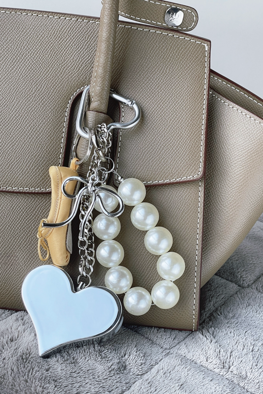 Heartbeat Safety Alarm Charm Collection (dancing pearl silver set)