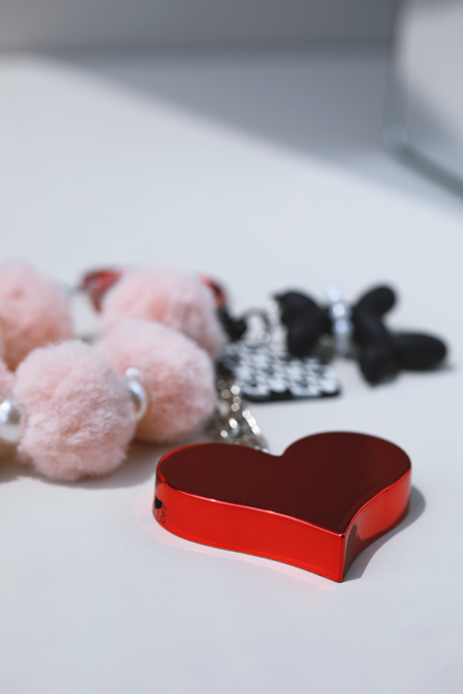 Heartbeat Safety Alarm Charm Collection (fuzzy black puppy red set)