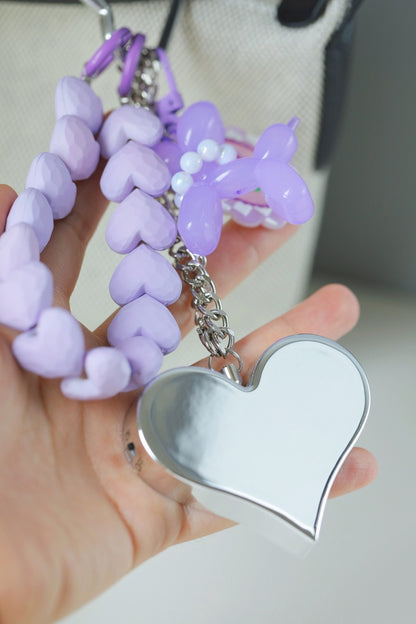 Heartbeat Safety Alarm Charm Collection (purple puppy silver set)