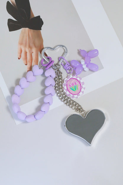 Heartbeat Safety Alarm Charm Collection (purple puppy silver set)