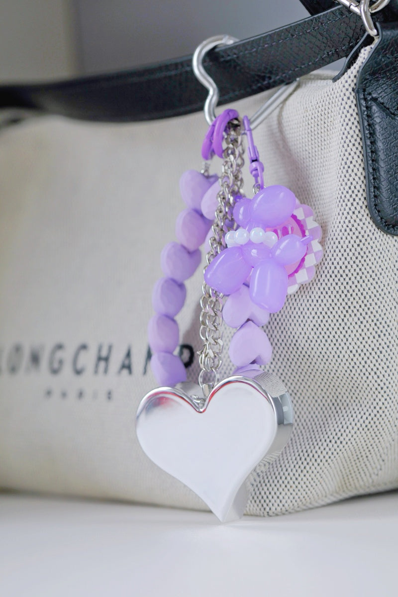 Heartbeat Safety Alarm Charm Collection (purple puppy silver set)