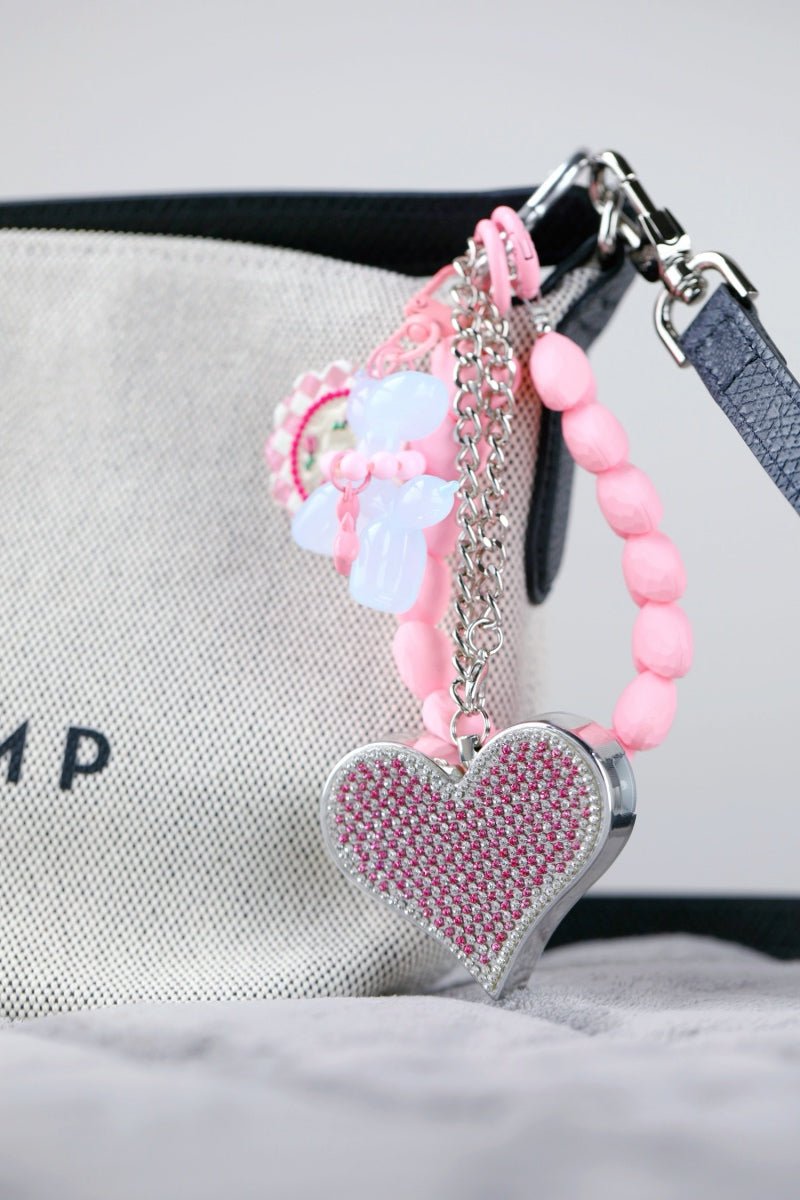 Heartbeat Safety Alarm Charm Collection (pink puppy diamante set ）