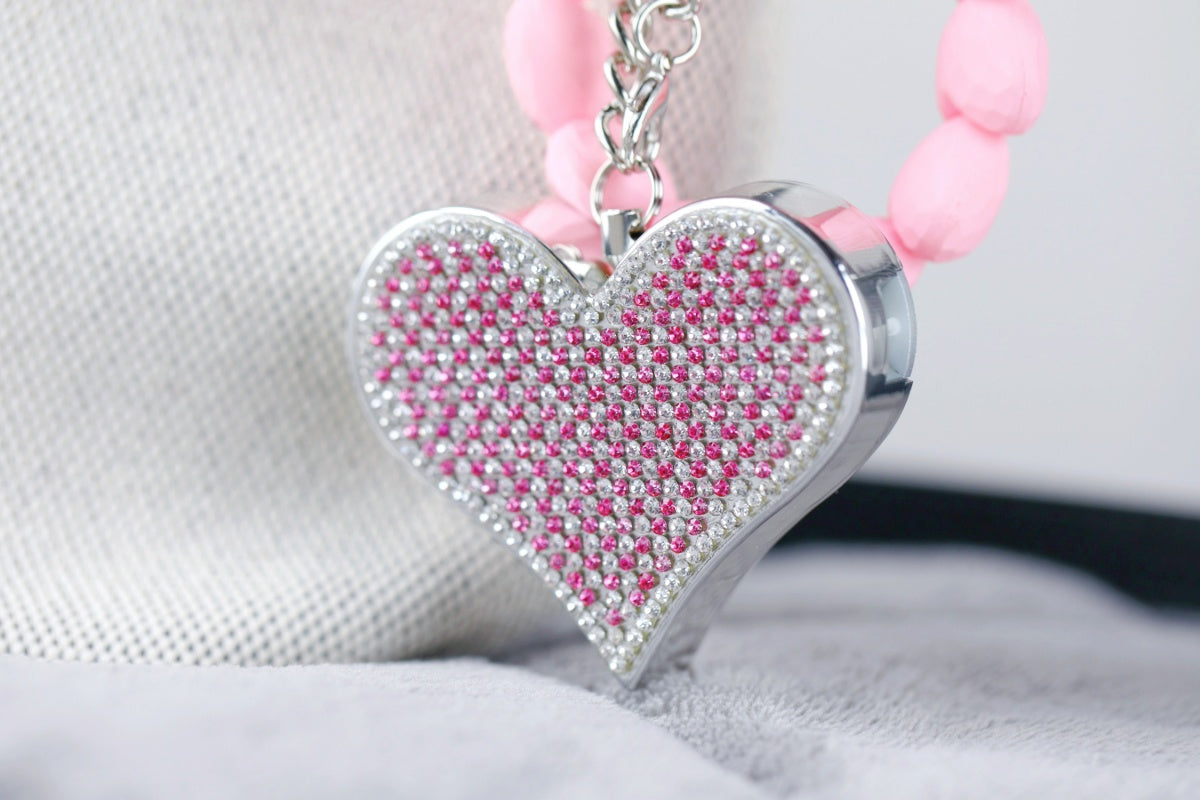 Heartbeat Safety Alarm Charm Collection (pink puppy diamante set ）