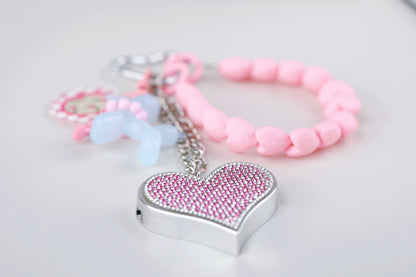 Heartbeat Safety Alarm Charm Collection (pink puppy diamante set ）