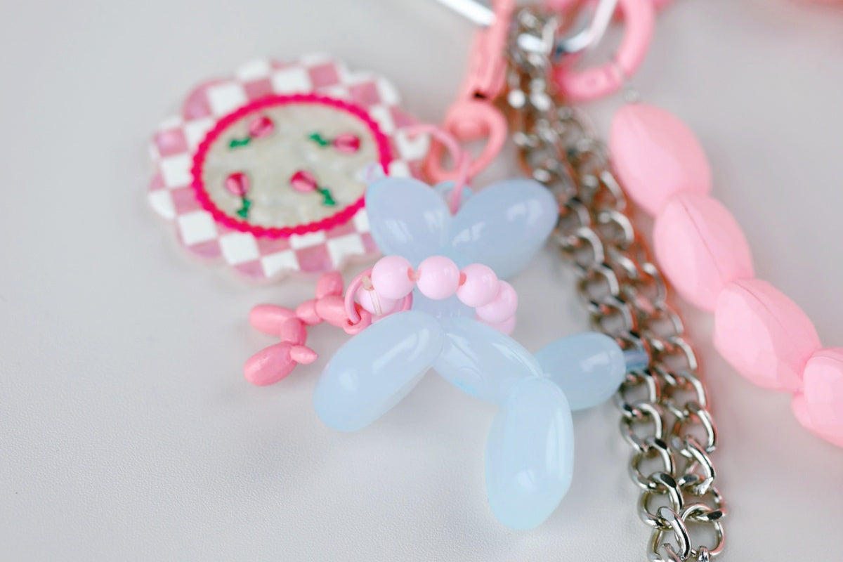 Heartbeat Safety Alarm Charm Collection (pink puppy diamante set ）