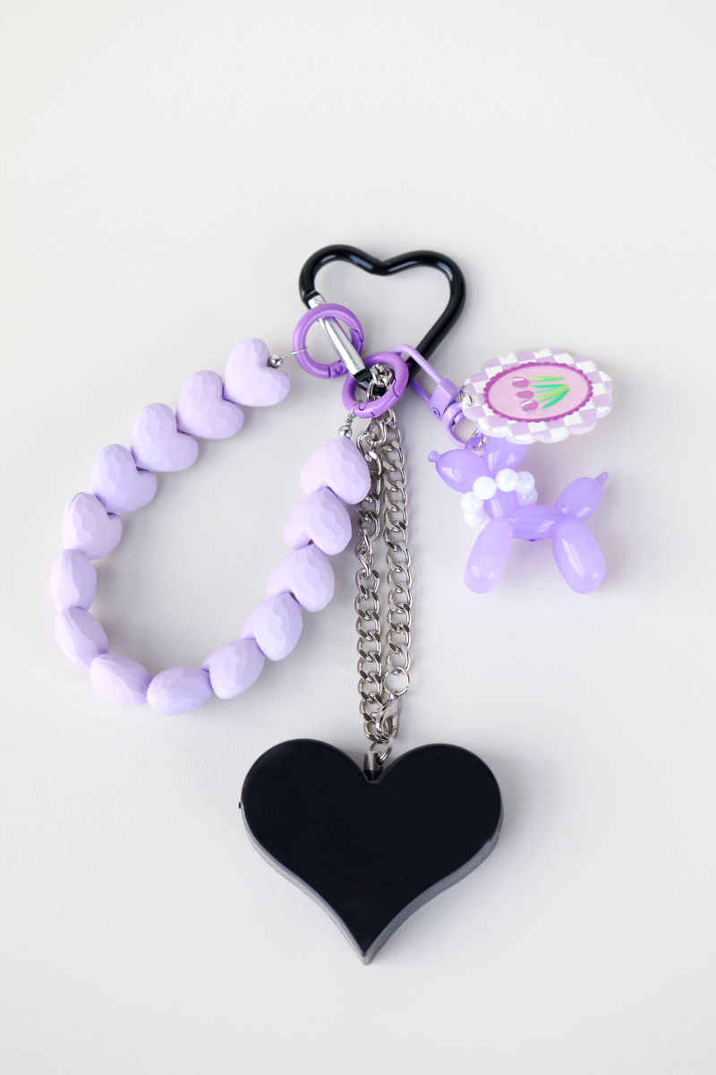 Heartbeat Safety Alarm Charm Collection (purple puppy black set)