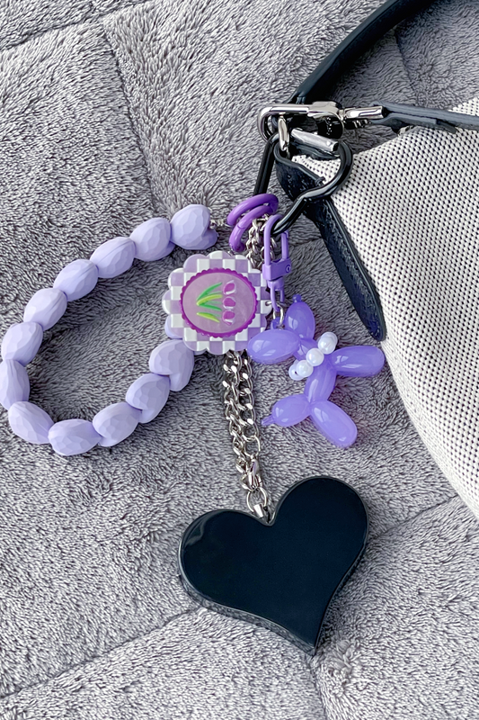 Heartbeat Safety Alarm Charm Collection (purple puppy black set)