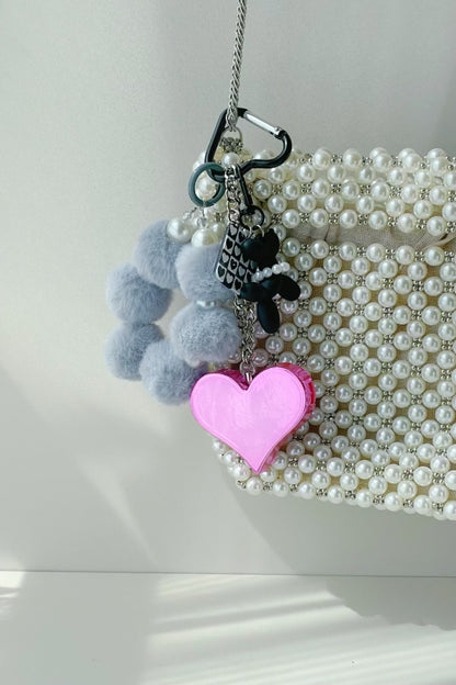 Heartbeat Safety Alarm Charm Collection (fuzzy black puppy pink set)