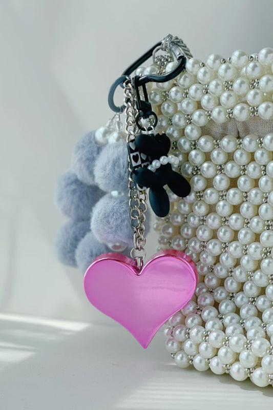 Heartbeat Safety Alarm Charm Collection (fuzzy black puppy pink set)