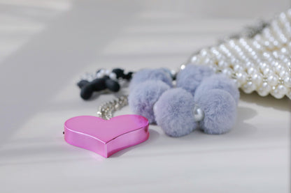 Heartbeat Safety Alarm Charm Collection (fuzzy black puppy pink set)