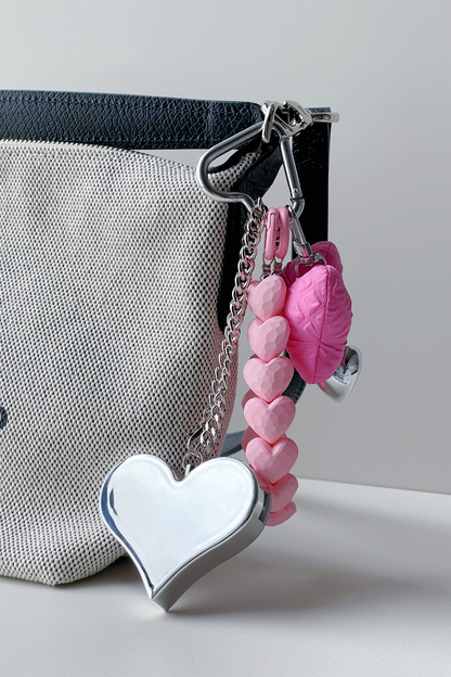 Heartbeat Safety Alarm Charm Collection (pink butterfly silver set)