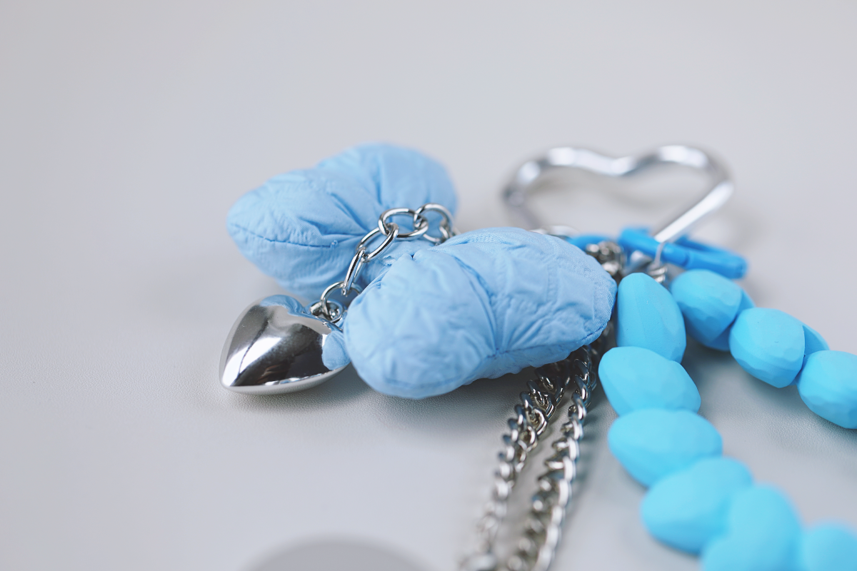 Heartbeat Safety Alarm Charm Collection (blue butterfly silver set)