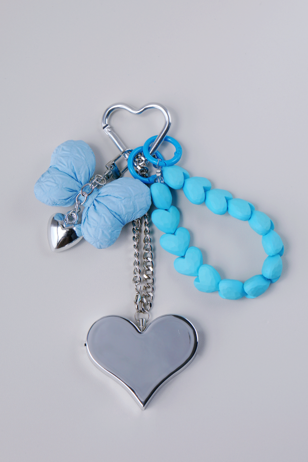 Heartbeat Safety Alarm Charm Collection (blue butterfly silver set)