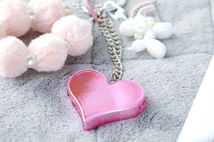 Heartbeat Safety Alarm Charm Collection (fuzzy white puppy pink set）