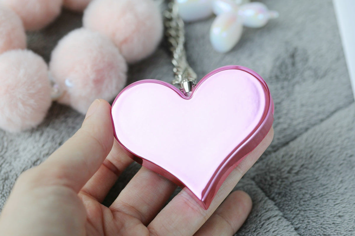 Heartbeat Safety Alarm Charm Collection (fuzzy white puppy pink set）