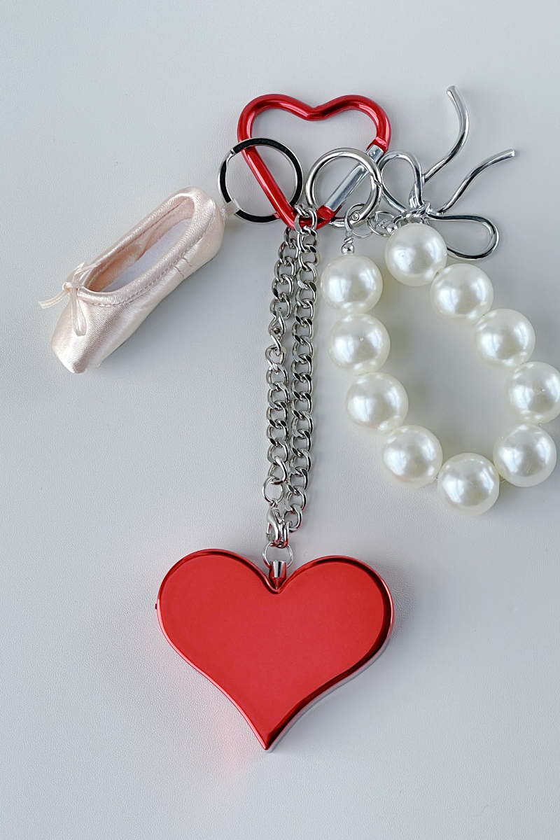 Heartbeat Safety Alarm Charm Collection (dancing pearl red set)