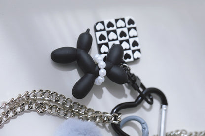 Heartbeat Safety Alarm Charm Collection (fuzzy black puppy pink set)